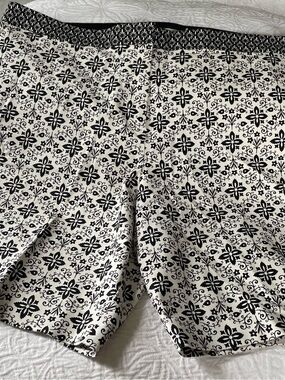 Boden Black & Cream Printed Shorts